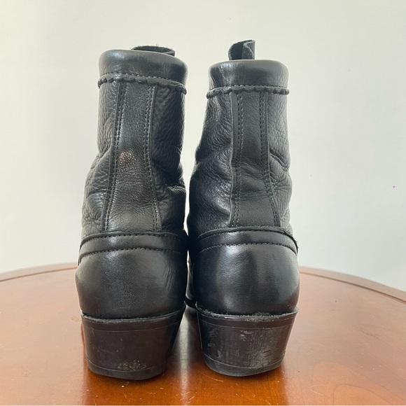 Vintage Women’s Heritage Lacer Black Leather Kiltie Cowboy Boot | US 6.5 - Picture 2 of 8